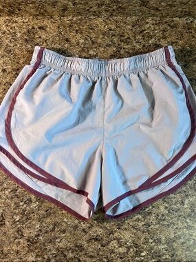 Nike Women's Light pink Athletic Shorts with Maroon Trim